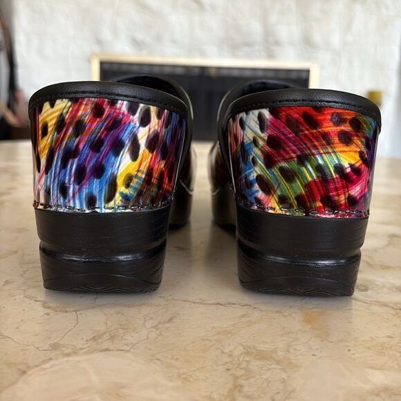 Dansko Professional Paint Storm Patent Leather Clogs Size 37 - Picture 7 of 12